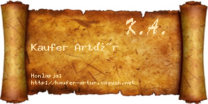 Kaufer Artúr névjegykártya